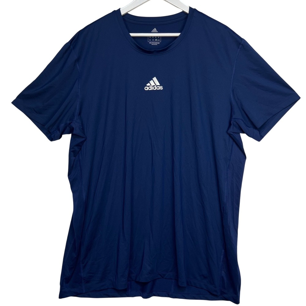 Adidas Navy Blue Techfit T-Shirt Mens 3XL Primegreen Athletic Perfomance Active